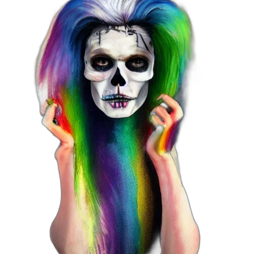 mask, face, hair, creature, watercolor, fantasy art, photorealistic, concept art transparent PNG cut-out