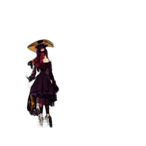 hat, umbrella, staff, dress transparent PNG cut-out
