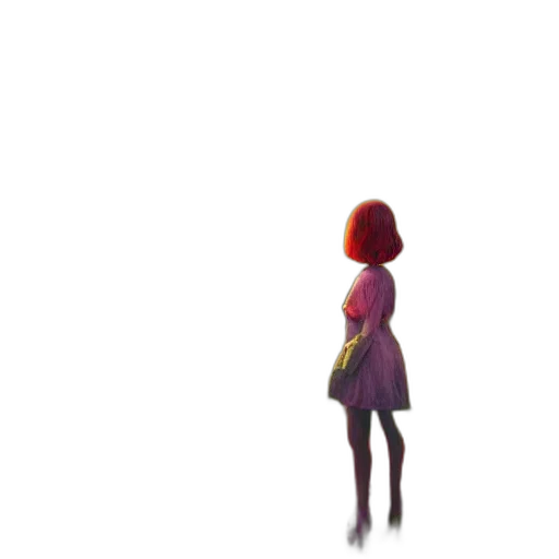 dress, robot, creature, hair transparent PNG cut-out