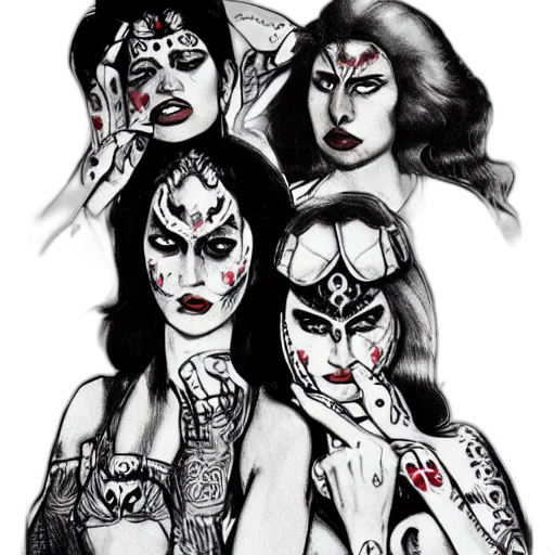 jewelry, comic book art, fantasy art, pencil sketch, concept art, beautiful, grindhouse, women transparent PNG cut-out