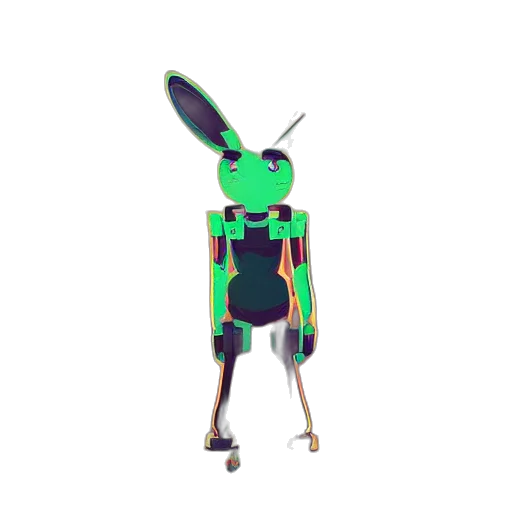 robot, creature, animal, jacket, pixel art, 3d render, concept art, cyberpunk transparent PNG cut-out