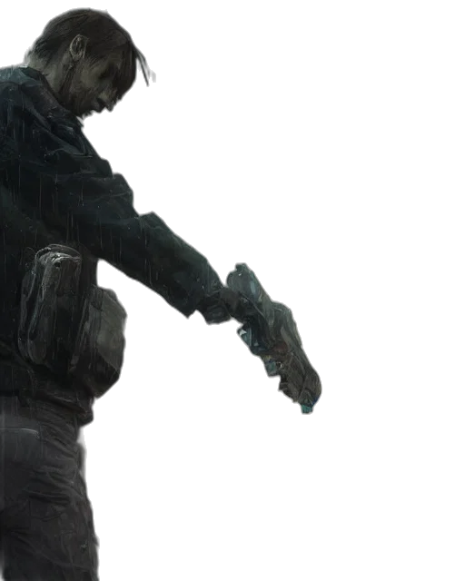 weapon, jacket, concept art, 3d render, cyberpunk, photorealistic, battle, hardened transparent PNG cut-out