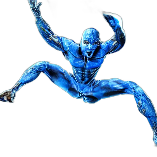 creature, robot, animal, concept art, comic book art, 3d render, photorealistic, blue transparent PNG cut-out