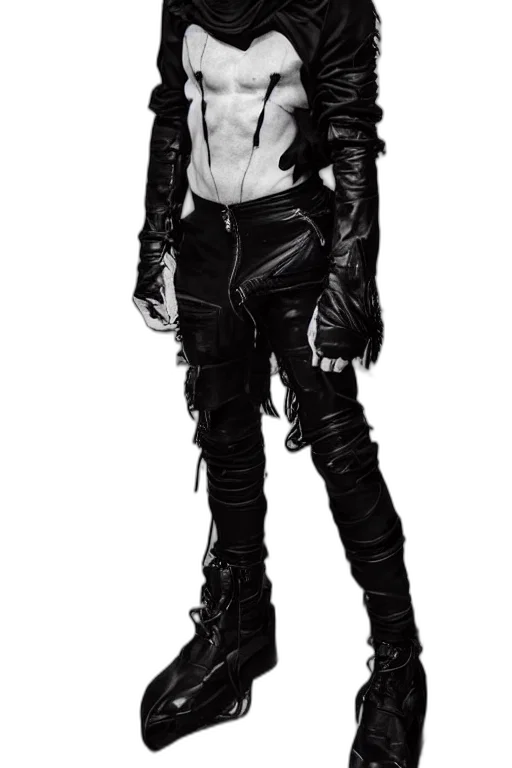 jacket, creature, staff, cyberpunk transparent PNG cut-out