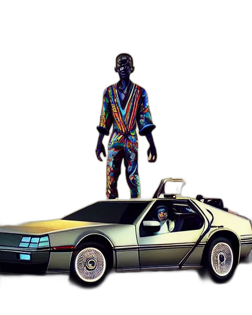 car, jacket, robot, concept art, vaporwave, cyberpunk, pixel art, neon transparent PNG cut-out
