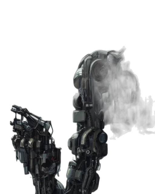 robot, weapon, staff, mask transparent PNG cut-out