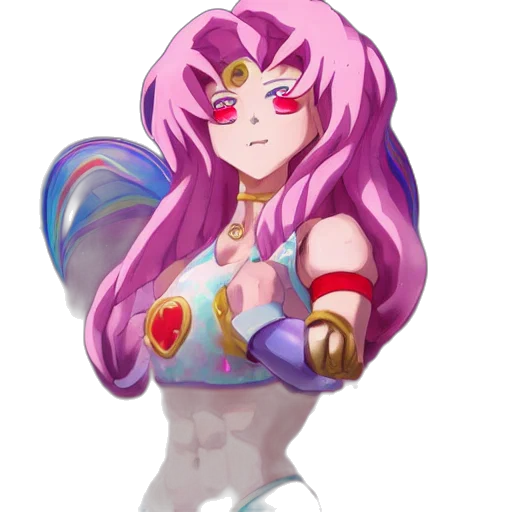 fantasy art, pixel art, anime, concept art, muscular, cross, dressing, magical transparent PNG cut-out