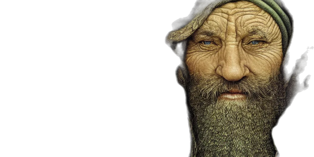 face, hat, photorealistic, 3d render transparent PNG cut-out