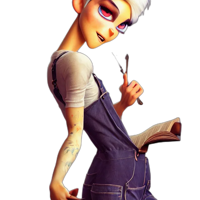 staff, cartoon, concept art, fantasy art, photorealistic, full, body, pose transparent PNG cut-out