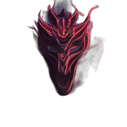 mask, dragon, creature, face, concept art, fantasy art, watercolor, pixel art transparent PNG cut-out