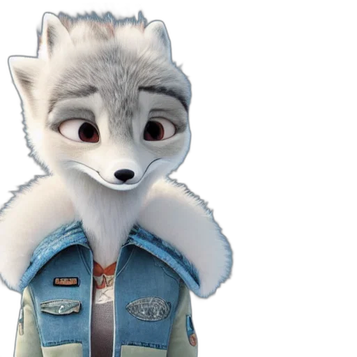 jacket, animal, staff, 3d render, concept art, cartoon, photorealistic, upper transparent PNG cut-out