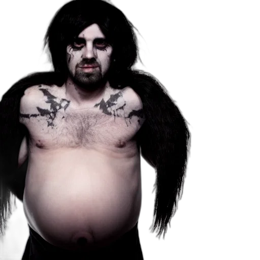 creature, animal, hair, goth, man, heavily, pregnant, belly transparent PNG cut-out
