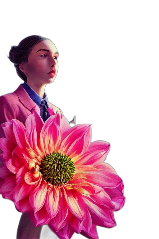 flower, jacket, photorealistic, concept art, oil painting, 3d render, pastel, colorful transparent PNG cut-out