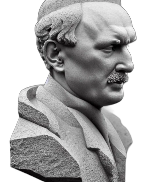 face, photorealistic, pencil sketch, 3d render, concept art, granite, sculpture, vladimir transparent PNG cut-out