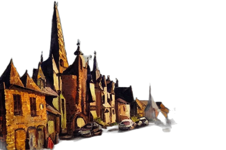 building, car, concept art, photorealistic transparent PNG cut-out