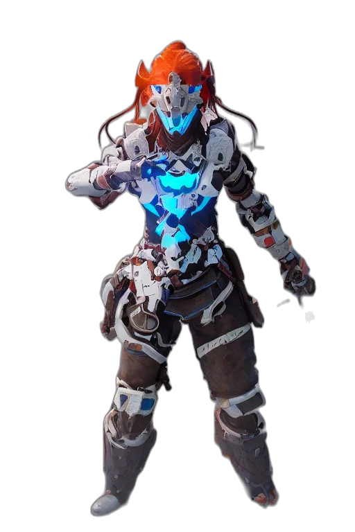 robot, weapon, mask, sword, concept art, cyberpunk, 3d render, fantasy art transparent PNG cut-out