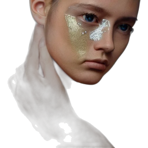 face, mask, hair, jewelry, photorealistic, 3d render, concept art, fantasy art transparent PNG cut-out