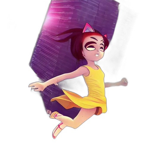 dress, creature, face, staff transparent PNG cut-out
