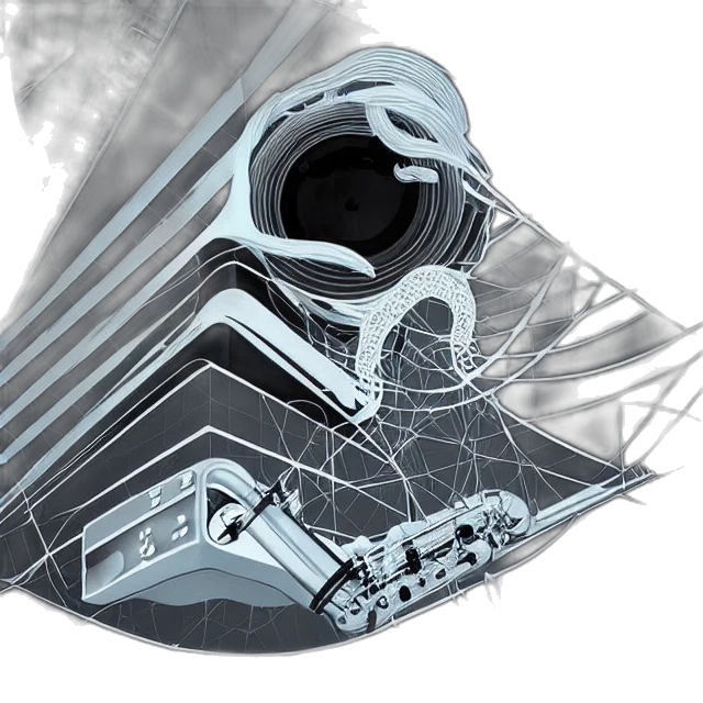 weapon, mask, robot, sword, concept art, cyberpunk, 3d render, comic book art transparent PNG cut-out