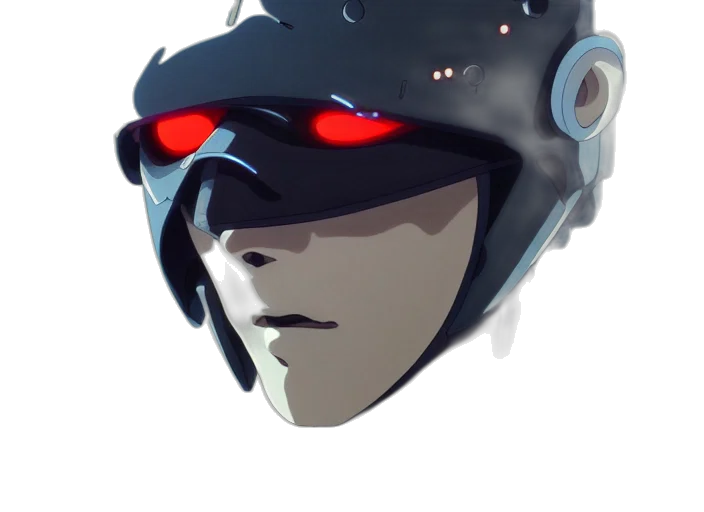 mask, robot, face, creature, concept art, cyberpunk, 3d render, vaporwave transparent PNG cut-out