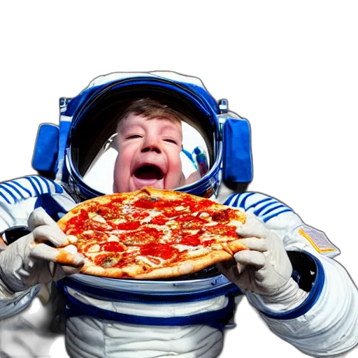 food, face, robot, 3d render, concept art, outer space, astronaut, eating transparent PNG cut-out