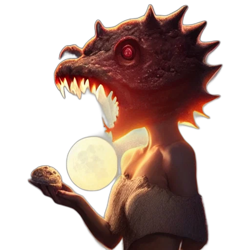 dragon, creature, staff, mask, concept art, fantasy art, pixel art, 3d render transparent PNG cut-out