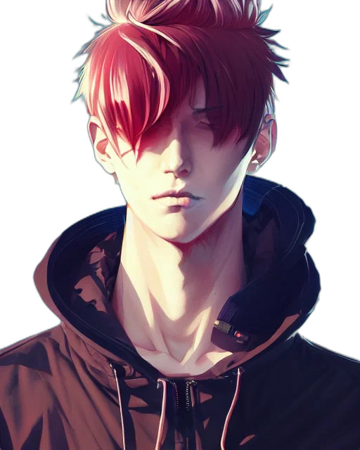 jacket, face, mask, creature, anime, cyberpunk, concept art, fantasy art transparent PNG cut-out