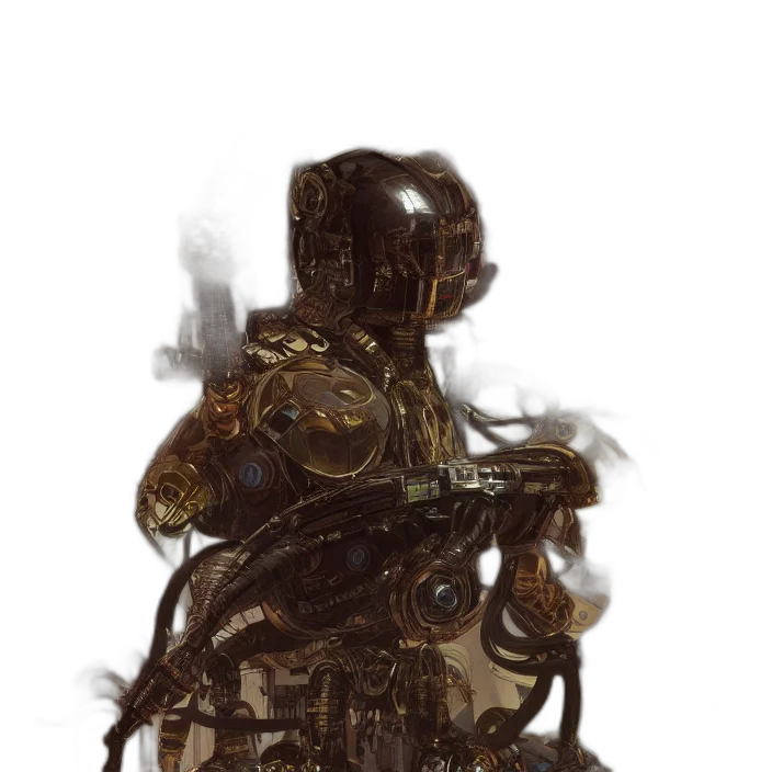 robot, mask, weapon, creature transparent PNG cut-out