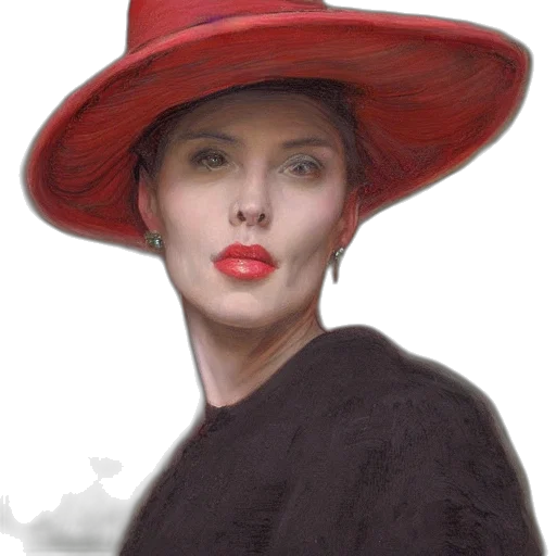 hat, face, photorealistic, oil painting transparent PNG cut-out