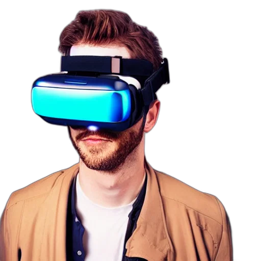 3d render, cyberpunk, portrait, handsome transparent PNG cut-out