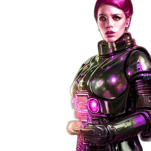 robot, cyberpunk, concept art, 3d render transparent PNG cut-out