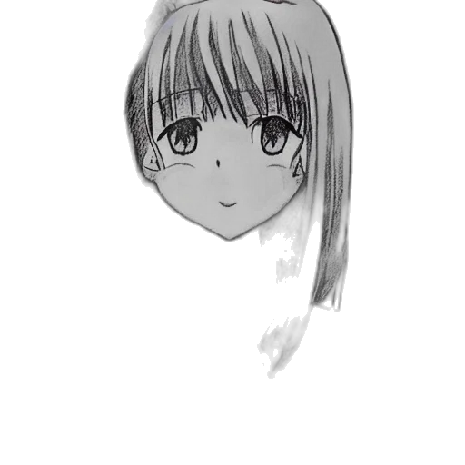 face, mask, hair, staff, anime, cartoon, photorealistic, pencil sketch transparent PNG cut-out
