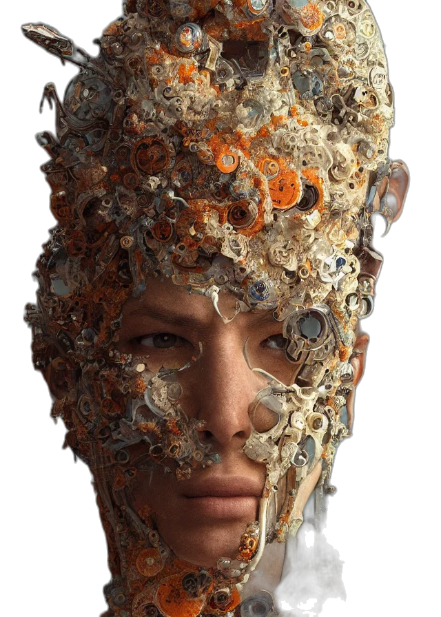 mask, face, robot, crown transparent PNG cut-out