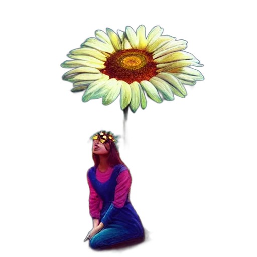 flower, crown, umbrella, staff transparent PNG cut-out
