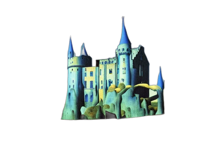 crown, building, concept art, 3d render transparent PNG cut-out