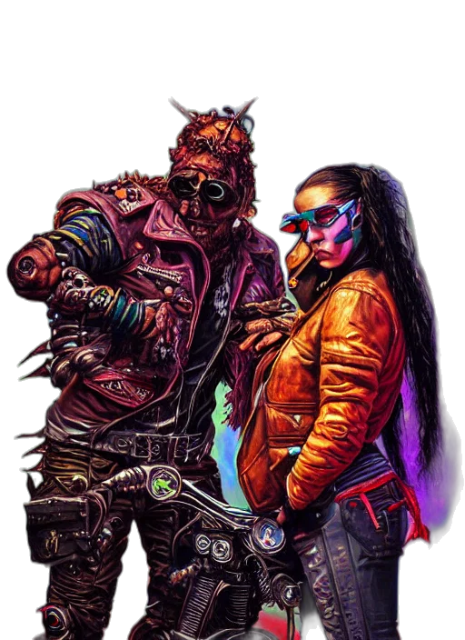 jacket, mask, cyberpunk, concept art transparent PNG cut-out