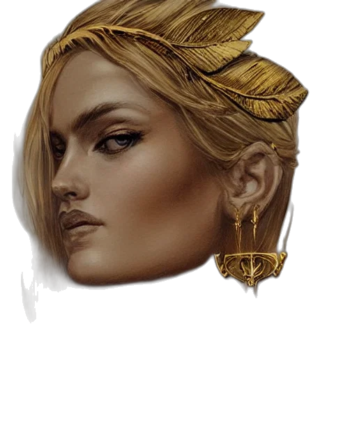 crown, jewelry, face, hat, fantasy art, concept art, photorealistic, oil painting transparent PNG cut-out