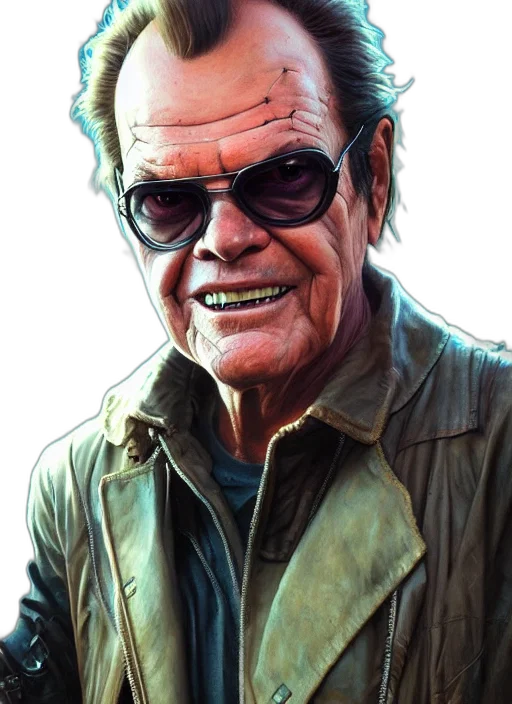 face, jacket, comic book art, photorealistic transparent PNG cut-out