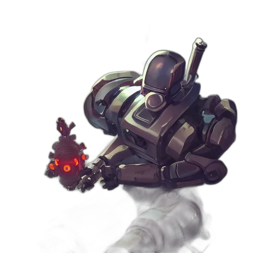 robot, weapon, staff, creature transparent PNG cut-out
