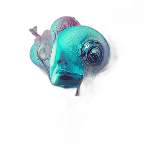 mask, robot, creature, face, 3d render, concept art, cyberpunk, vaporwave transparent PNG cut-out
