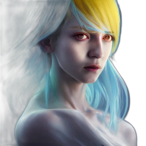 face, robot, creature, fantasy art, photorealistic, anime, concept art, neon lights transparent PNG cut-out