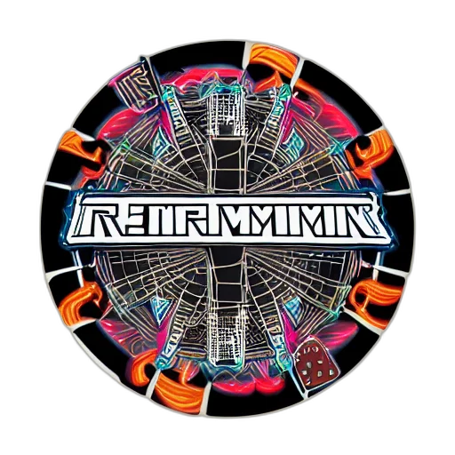 cyberpunk, sticker, rock, band, name, tripmachine, render, huge transparent PNG cut-out