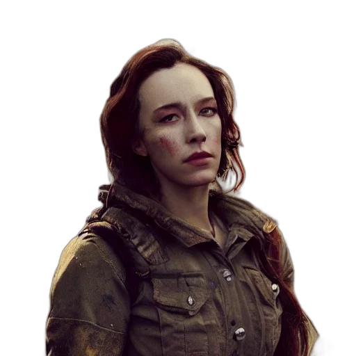 jacket, face, staff, weapon transparent PNG cut-out