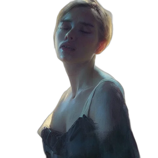 dress, face, creature, crown transparent PNG cut-out