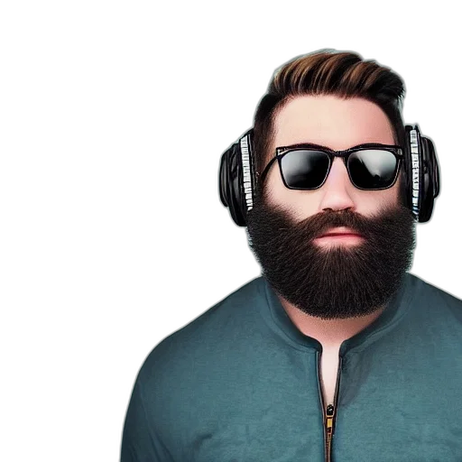 face, hair, jacket, 3d render, cartoon, photorealistic, concept art, beardthug transparent PNG cut-out