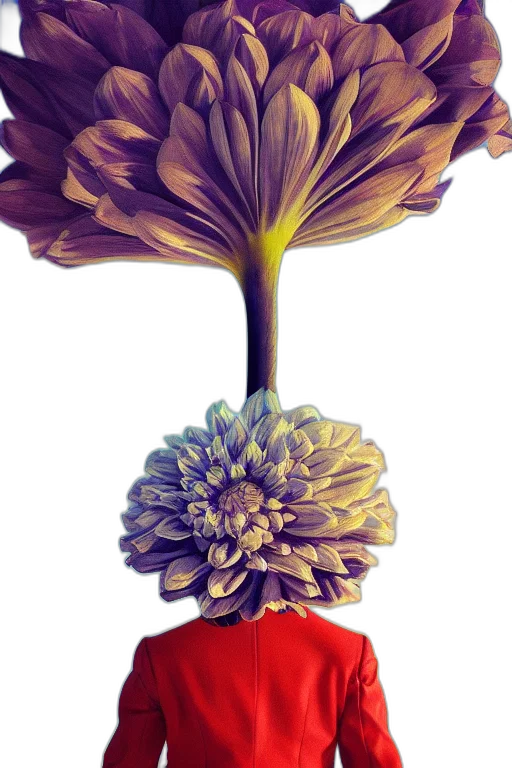flower, crown, staff, umbrella, photorealistic, 3d render, concept art, watercolor transparent PNG cut-out