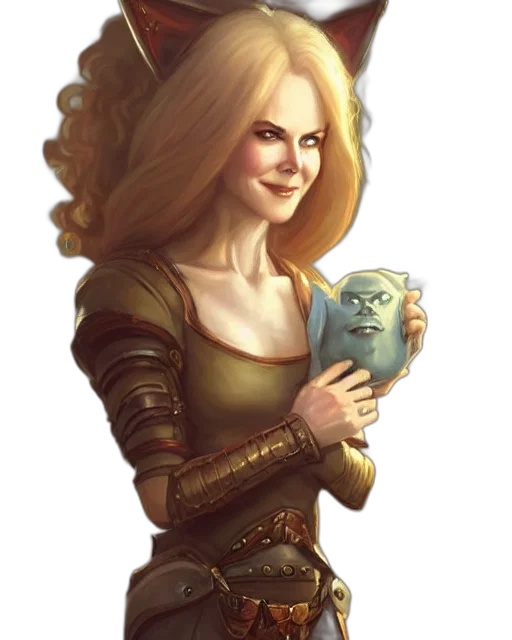 fantasy art, concept art, photorealistic, comic book art, golden, earth tones, cute, little transparent PNG cut-out