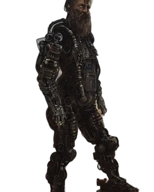 robot, creature, staff, animal, concept art, 3d render, fantasy art, cyberpunk transparent PNG cut-out