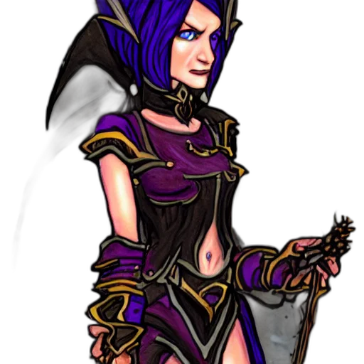 fantasy art, concept art, pixel art, comic book art, dark, elf, megan, kelly transparent PNG cut-out