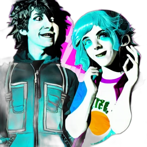 vaporwave, anime, concept art, cartoon, neon lights, outer space, neon, monochrome transparent PNG cut-out